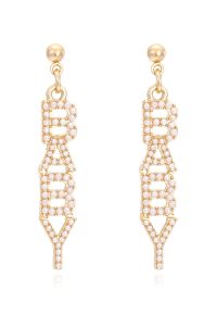 BABY Letters Pearly Drop Earrings in Ivory