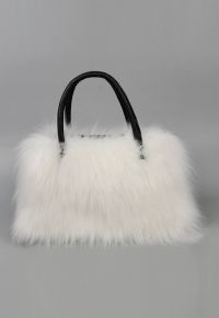 Fluffy Faux Fur Handbag in Ivory