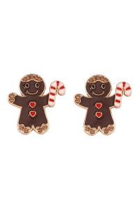 Chocolate Biscuitman Rhinestone Earrings