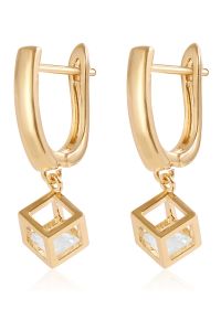 Hollow Out Cube Dangle Earrings