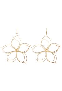 Metal Flower-Shaped Hook Earrings