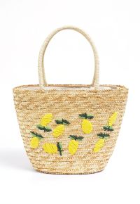 Lemon Pattern Handmade Woven Straw Beach Bag