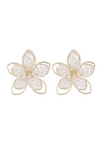3D Lotus Hollow Out Earrings