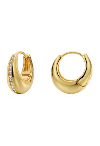 Rhinestone Decor Zircon Hoop Earrings