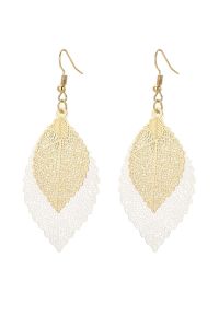 Boho Double Leaf Earrings in Silver