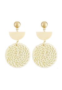 Organic Wooden Straw Weave Earrings
