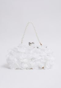 Bloom-Inspired Pearl Chain Handbag in White
