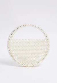 Handmade Pearl Beaded Circle Clutch