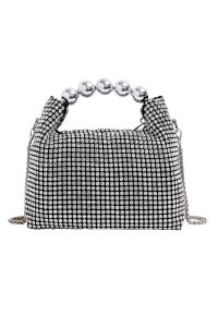 Lavish Full Rhinestone Beaded Handle Bag in Black