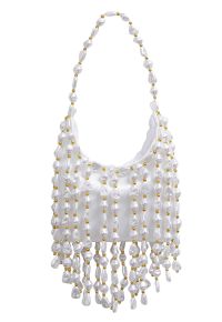 Tassel Baroque Pearl Satin Mini Bag