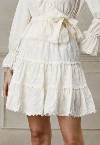 Garden Cutie Floret Embroidered Mini Skirt in Cream