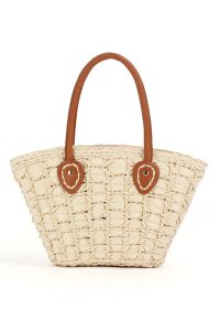 Diamond Handmade Braided Straw Handbag