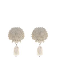 Silver Shell Baroque Pearl Earrings