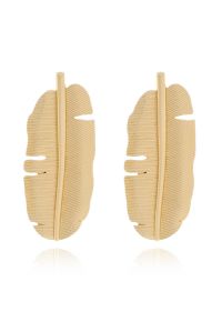 Golden Tropical Leaf Earrings