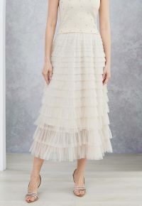 Swan Cloud Midi Skirt in Cream