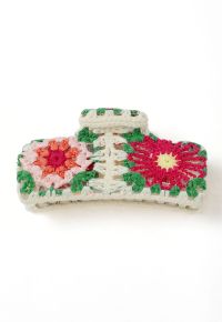 Plum Blossom Crochet Large Rectangle Hair Claw