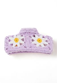 Daisy Crochet Large Rectangle Hair Claw