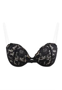 Rose Lace Push Up Bra Top in Black