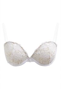 Rose Lace Push Up Bra Top in White