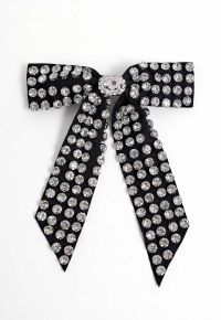 Rhinestone Bow Hair Clip in Black