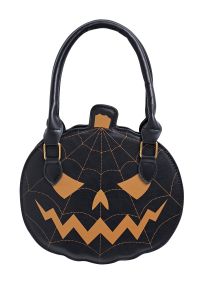 Jack-o'-Lantern PU Handbag in Black