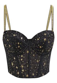 Midnight Charm Golden Stars Bustier Top