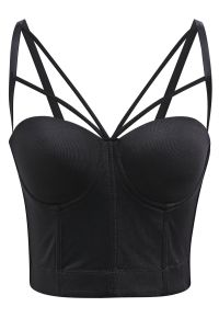 Flattering Corset Push-Up Bra Top in Black