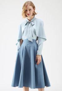 Classic Simplicity A-Line Midi Skirt in Blue Halloween Costumes
