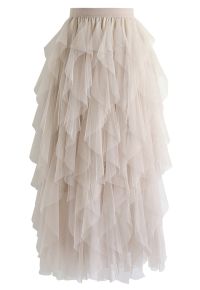 The Clever Illusions Mesh Skirt in Cream