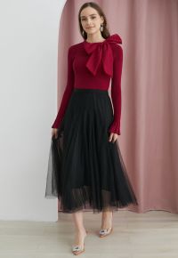My Secret Garden Tulle Maxi Skirt in Black