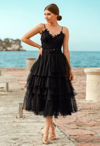 Love Me More Layered Tulle Skirt in Black