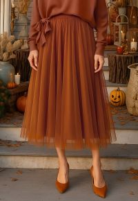 My Secret Garden Tulle Maxi Skirt in Pumpkin Halloween Costumes