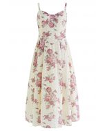 Mauve Floral Embroidered Eyelet Cami Dress