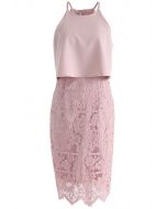 Faith in Glamour Lace Cami Dress in Pink